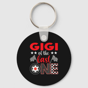 Gigi Of The Fast One Birthday 1st Race Car Family  Keychain