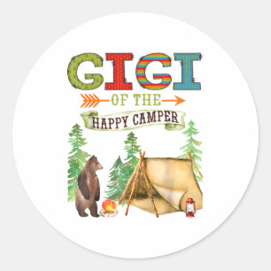 Gigi Of The Happy Camper First Birthday Camng Classic Round Sticker