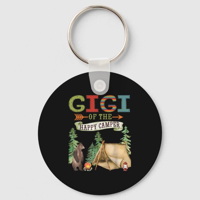 Gigi Of The Happy Camper First Birthday Camng  Keychain (Front)