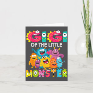 Gigi Of The Little Monster 1st Birthday Boy Party  Card
