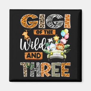 Gigi Of The Wild And Three 3rd Birthday Boy Safari Magnet