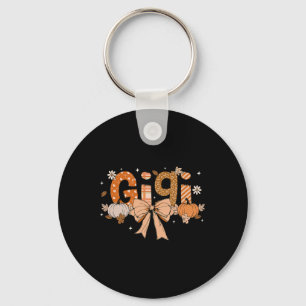 Gigi Pumpkin Fall Coquette Bow Thanksgiving Mom Wo Keychain
