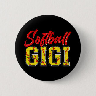 Gigi Retro Groovy Loud Proud Sport Game Catcher  2 Inch Round Button