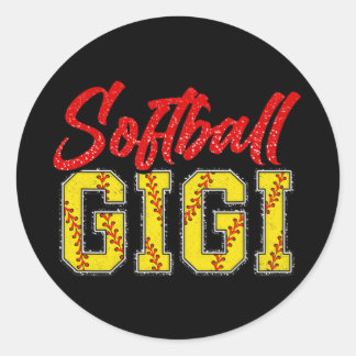 Gigi Retro Groovy Loud Proud Sport Game Catcher  Classic Round Sticker