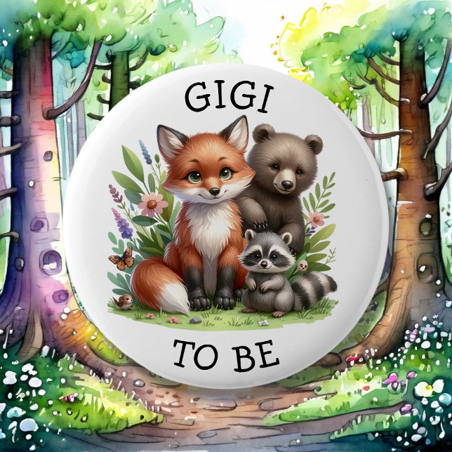 Gigi to be | Woodland Creatures Baby Shower  2 Inch Round Button (Creator Uploaded)