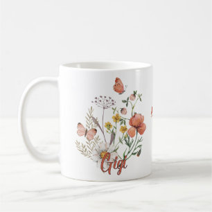 Gigi Wildflower Floral Personalized Custom  Mug