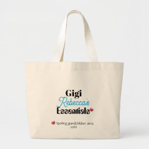 Gigi's Essential Double Sided Print Custom Name Large Tote Bag