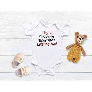 Gigi's Favorite Exercise: Customized Grandma Baby Bodysuit