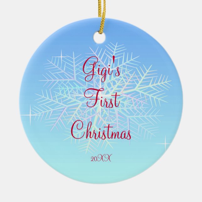 Gigi's First  Christmas Snowflake Ornament (Front)