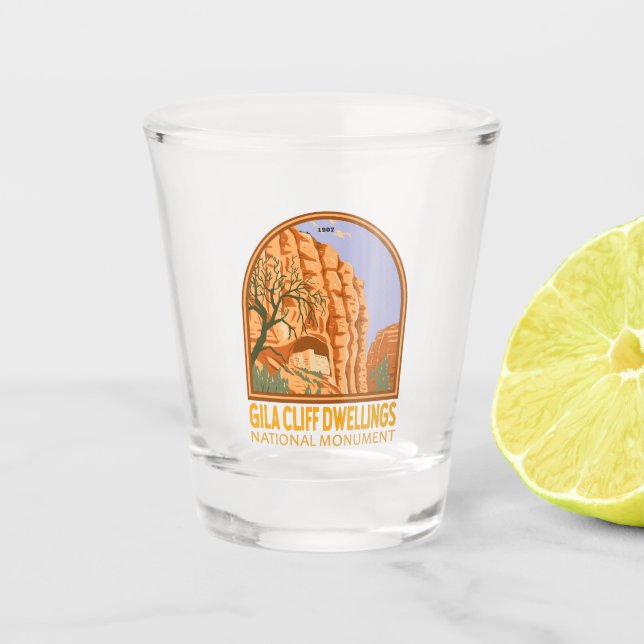 Gila Cliff Dwellings National Monument New Mexico  Shot Glass (Front)