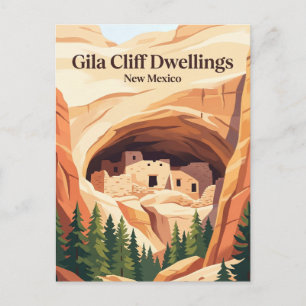 Gila Cliff Dwellings National Monument USA Postcard