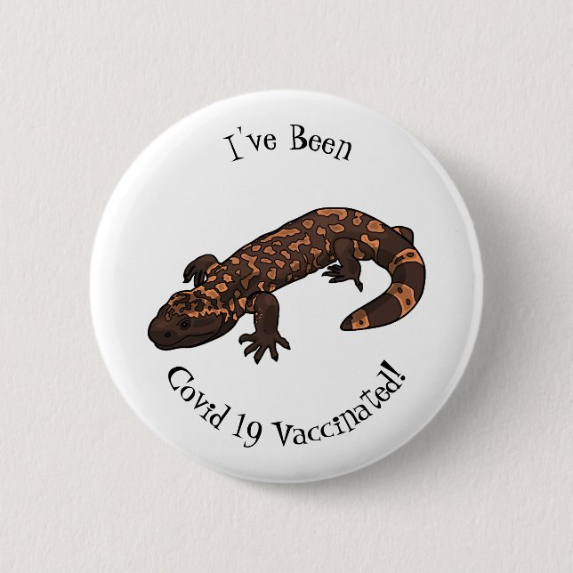 Gila monster cartoon illustration 2 inch round button (Front)