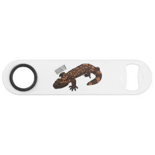 Gila monster cartoon illustration bar key