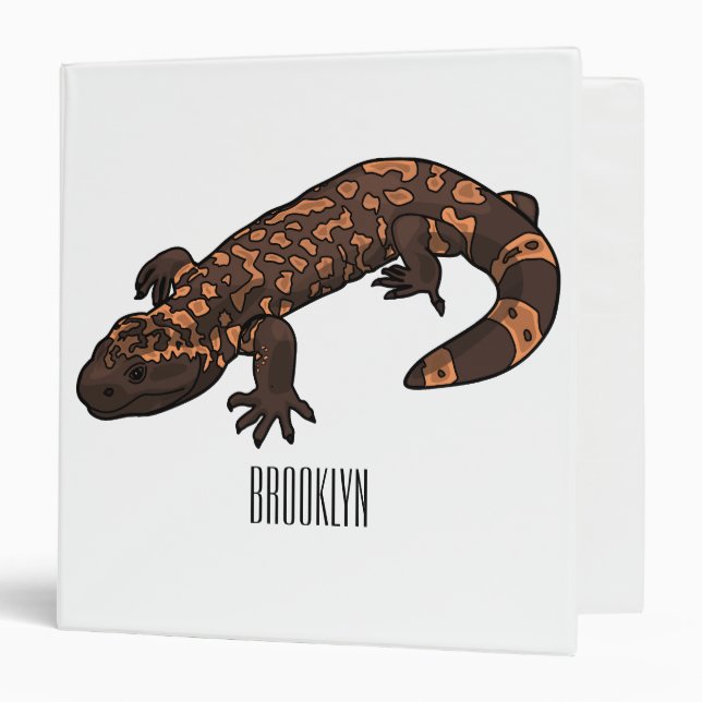 Gila monster cartoon illustration binder (Front/Inside)