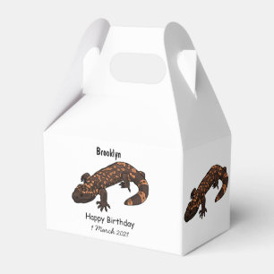 Gila monster cartoon illustration favor box