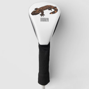 Gila monster cartoon illustration golf head cover