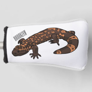 Gila monster cartoon illustration golf head cover