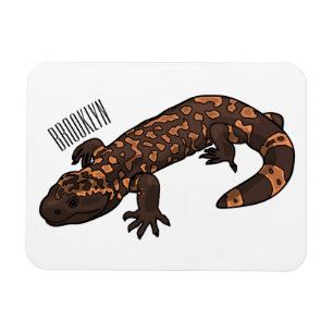 Gila monster cartoon illustration magnet