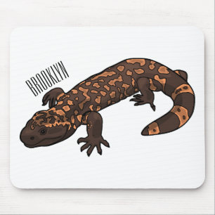 Gila monster cartoon illustration mouse pad