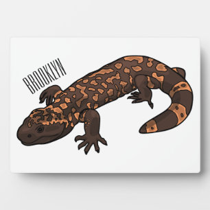 Gila monster cartoon illustration plaque
