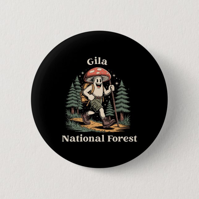 Gila National Forest New Mexico Hiking Mushroom Va 2 Inch Round Button (Front)