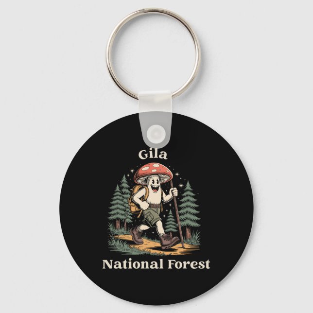 Gila National Forest New Mexico Hiking Mushroom Va Keychain (Front)