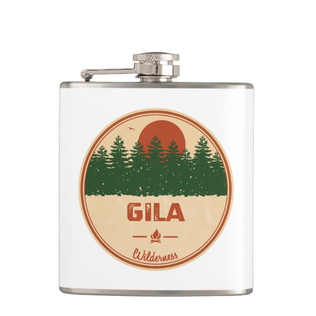 Gila Wilderness New Mexico Hip Flask (Front)