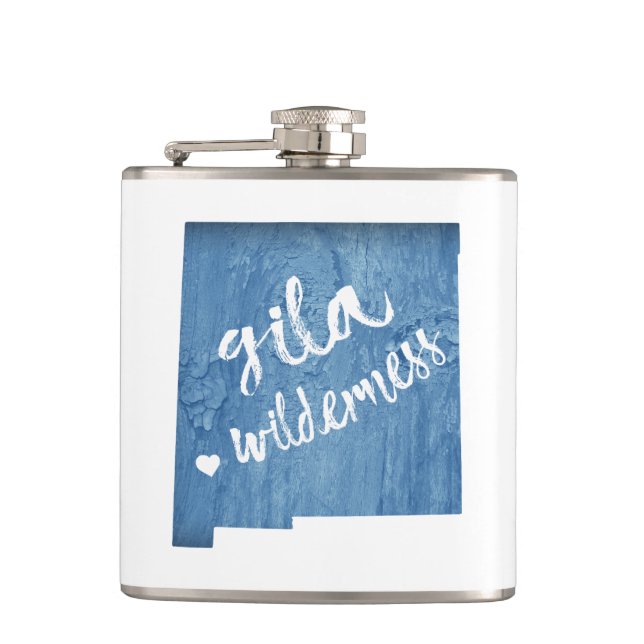 Gila Wilderness New Mexico Wood Grain Hip Flask (Front)