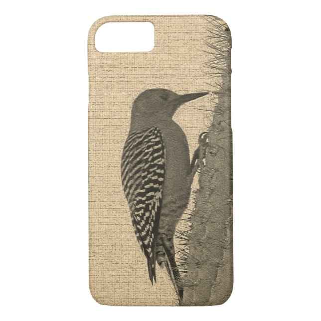 Gila Woodpecker with Saguaro Cactus Arizona Photo Case-Mate iPhone Case (Back)