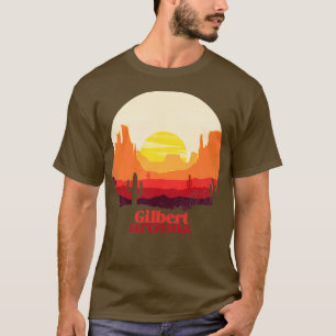Gilbert Arizona Desert Illustration Vintage Souven T-Shirt