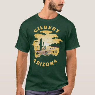 Gilbert Arizona Desert Illustration Vintage Souven T-Shirt