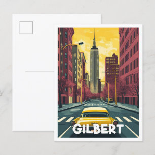 Gilbert Arizona USA Vintage Travel Illustration Postcard