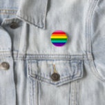 Gilbert Baker Gay Pride Flag Rainbow Stripe 1 Inch Round Button<br><div class="desc">Gilbert Baker's original design including the pink stripe</div>