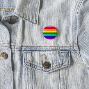 Gilbert Baker Gay Pride Flag Rainbow Stripe 1 Inch Round Button