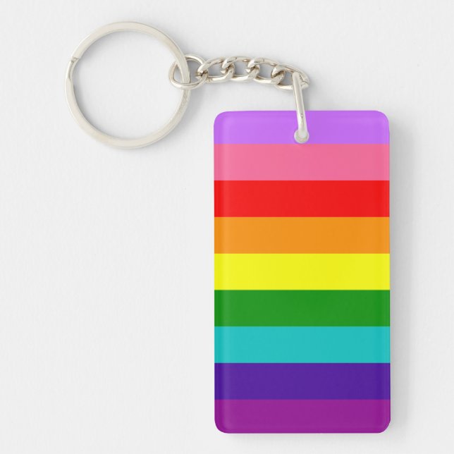 Gilbert Baker's 9-Stripe Rainbow Flag Keychain (Front)