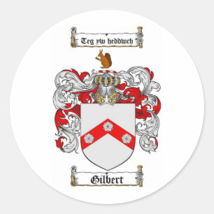 GILBERT FAMILY CREST - GILBERT COAT OF ARMS CLASSIC ROUND STICKER