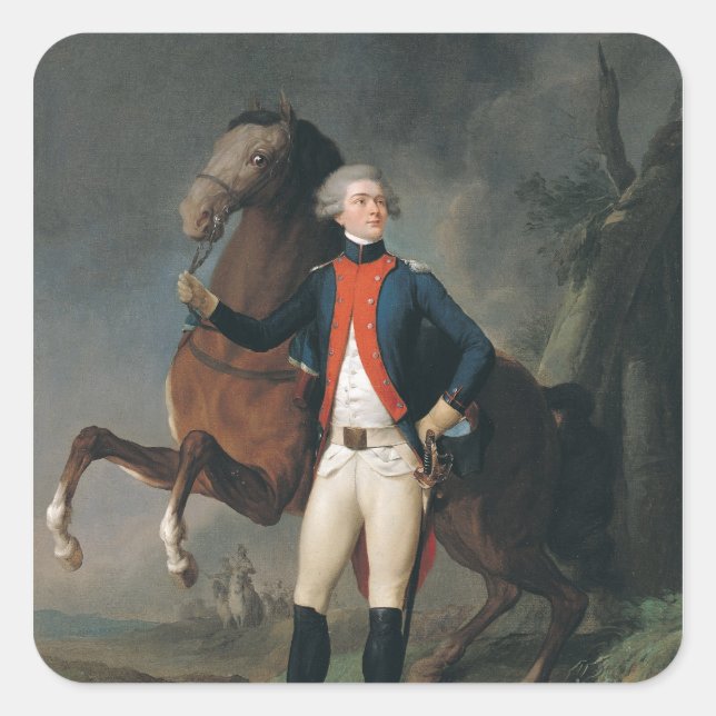 Gilbert Motier  Marquis de la Fayette, 1788 Square Sticker (Front)