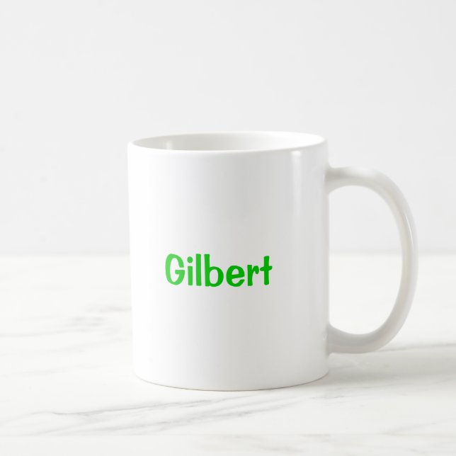 Gilbert Nom Mug Texte vert (Droite)