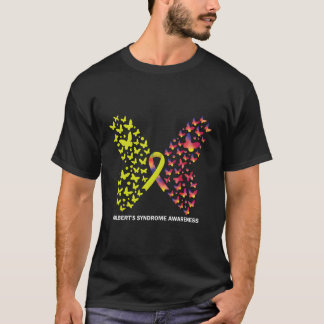 Gilbert'S Syndrome Awareness Butterfly With Ribbon T-Shirt