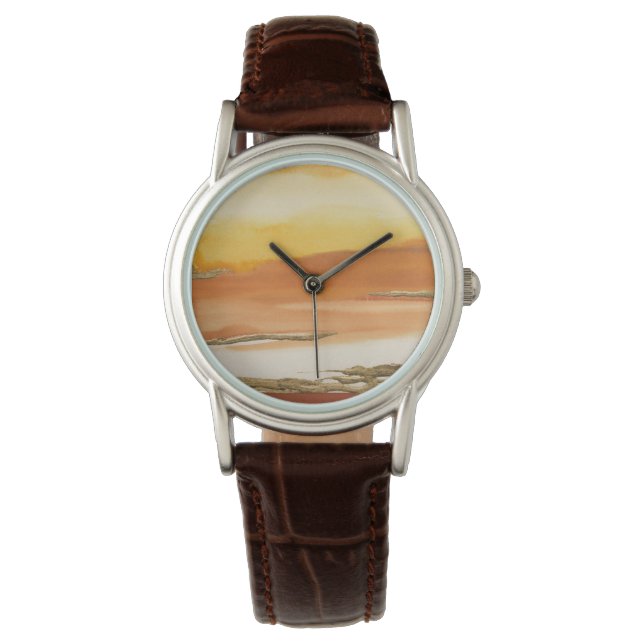 Gilded Amber I v2 Abstract Print Watch (Front)