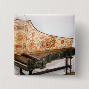 Gilded and painted harpsichord 2 inch square button