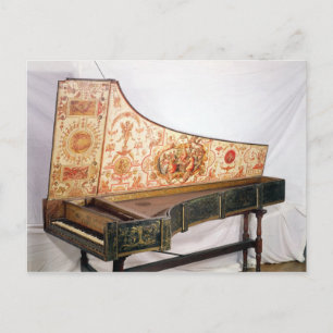 Gilded and painted harpsichord postcard
