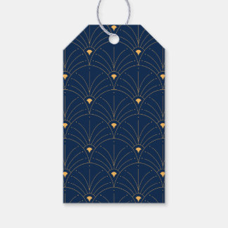 Gilded Art Deco Golden Peacock Fan Gift Tags