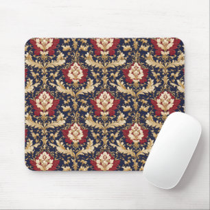 Gilded Art Nouveau Floral Damask Mouse Pad