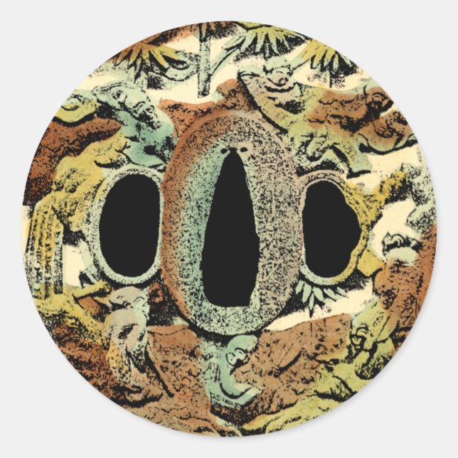 Gilded Asian Medallion by Vision Studio Classic Round Sticker (Front)