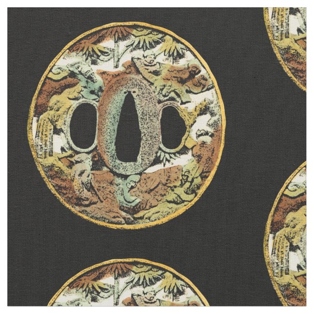 Gilded Asian Medallion by Vision Studio Fabric (Close Up)