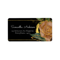 Gilded Black & Gold Floral design Address