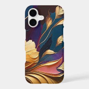 Gilded Bloom – Abstract Floral Composition