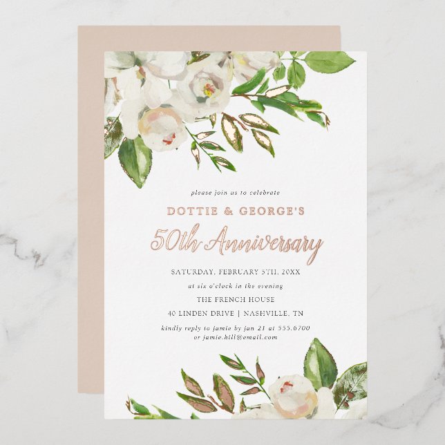 Gilded Blooms 50th Anniversary Party (Front/Back)