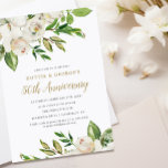 Gilded Blooms 50th Anniversary Party Invitation<br><div class="desc">Affordable custom printed 50th wedding anniversary party invitations with an elegant painted floral border in white, green and faux gold foil accents. Personalize the template with your event details or use the design tools to customize the text, choose any background colours and edit the fonts to create your own unique...</div>